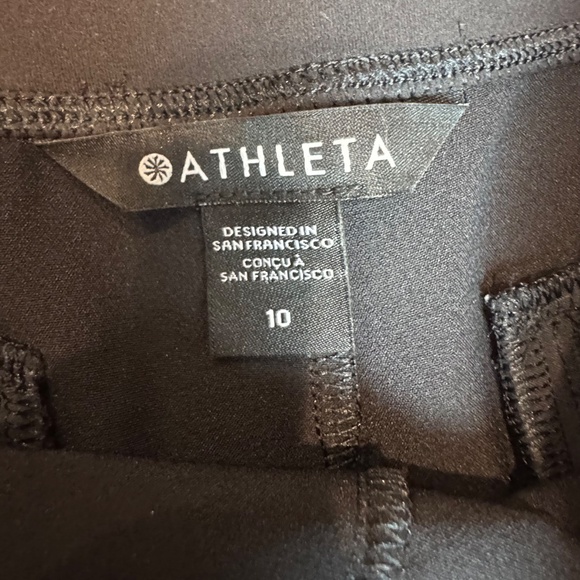 Athleta High Rise Stretch Wide Waistband Black Pants, Size 10 - Picture 2 of 5